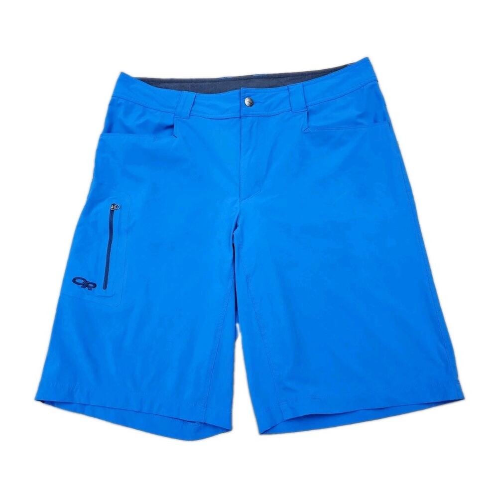 Outdoor Research Mens 36 Backcountry Chino Shorts Hybrid Blue Nylon Pocket